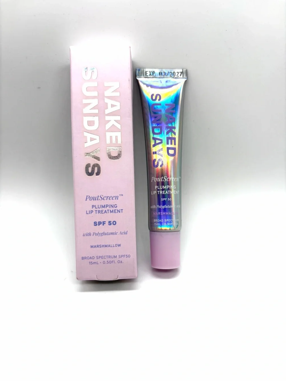 Naked Sundays PoutScreen Plumping Lip Treatment - Marshmallow Pink SPF 50 15ml